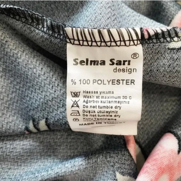 SELMA SARI BLACK RED FLORAL MAXI DRESS - 6 - Picture 8 of 8